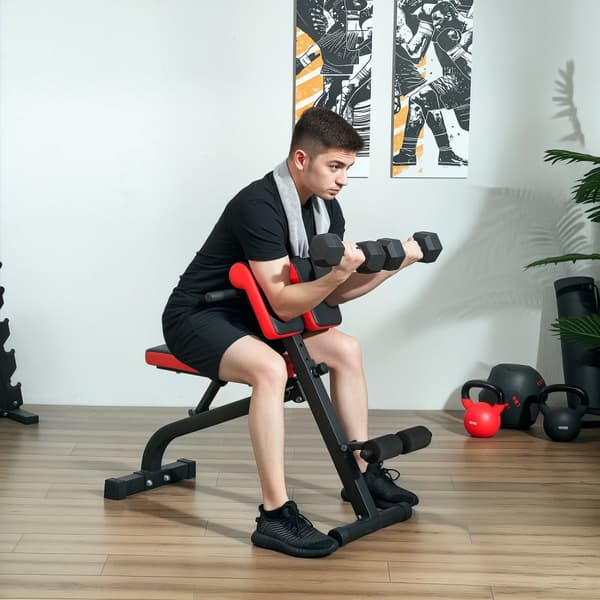 Rootz Multifunktionel justerbar vægtbænk - Fitness Bench - Curl Station - Foldbar pladsbesparende - 103 cm x 65 cm x 67-98 cm