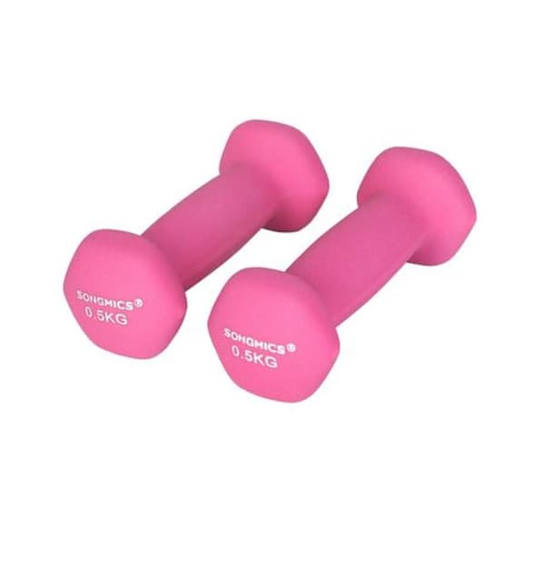 Rootz Hantlar - Set med 2 - Rosa - Dam - 2x 0,5 kg - Strykjärn - Belagd