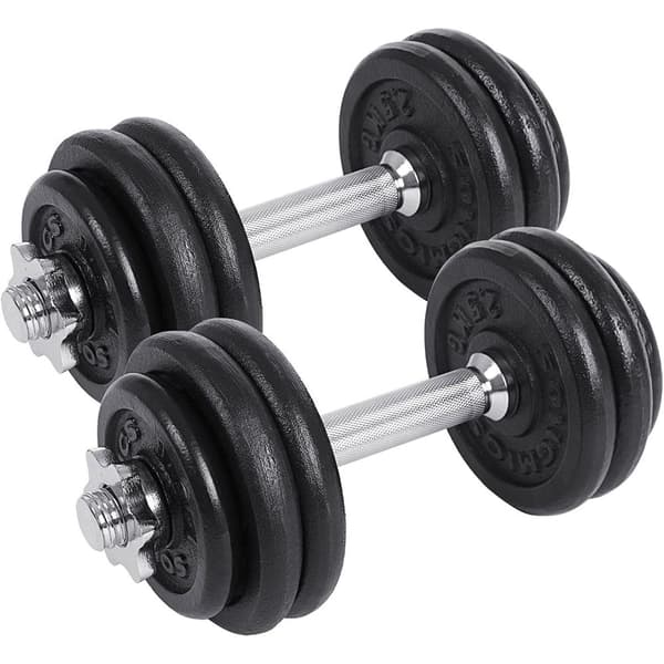 Rootz käsipainosetti - Liukumaton - Hammastettu - Sarja 2 - 30 kg - Rauta - Musta - Hopea