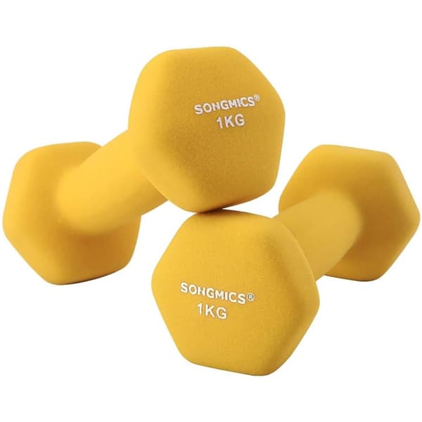 Rootz käsipainosetti - 1 kg per käsipaino - Keltaiset käsipainot - Painot ja käsipainot - 2 kpl