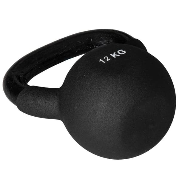 Rootz Kettlebell - Massive Kettlebell - 12 Kg - Med plastbelægning - Stål/PVC - Sort - 20 x 13 x 22 cm