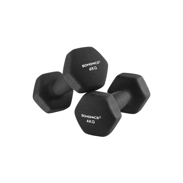 Rootz käsipaino - Kuusikulmaiset käsipainot - Hex käsipainot - 2 käsipainon sarja - Valurauta/vinyylipinnoite - Musta - 20,5 x 9,5 x 9 cm