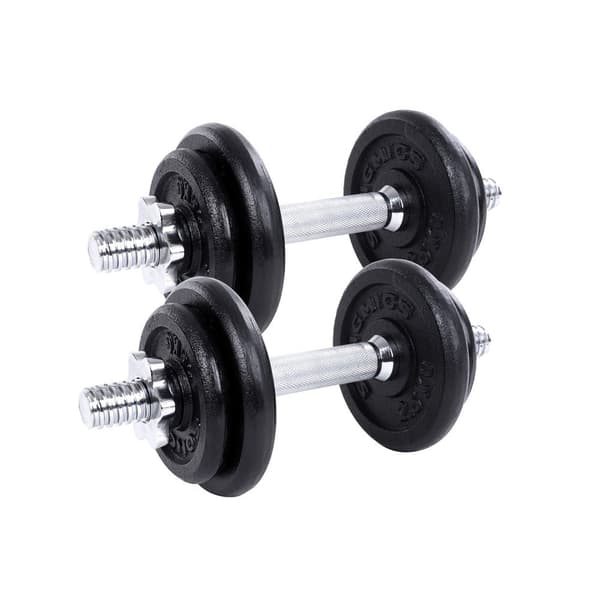 Rootz Hantelset - Justerbar Hantel - Gjutjärnshantel - För män och kvinnor - Mångsidigt Hantelset - Hemma - Gym - Svart