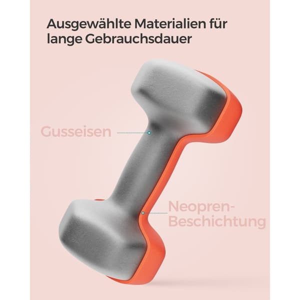 Rootz Neoprenbelagda Hantlar Set - Orange - Gjutjärn - Styrketräning - Styrketräning - 20cm x 9cm - 11,5cm x 3,8cm - 2 x 3kg