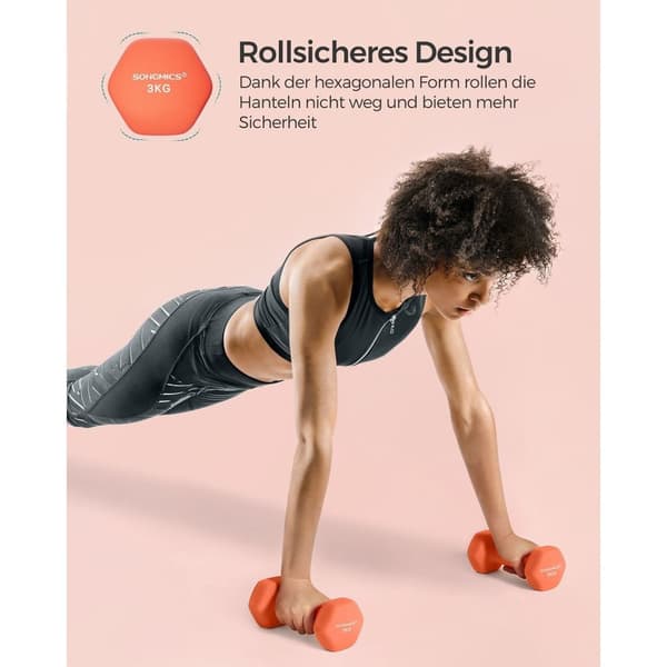 Rootz Neoprenbelagda Hantlar Set - Orange - Gjutjärn - Styrketräning - Styrketräning - 20cm x 9cm - 11,5cm x 3,8cm - 2 x 3kg