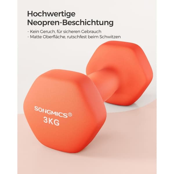 Rootz Neoprenbelagda Hantlar Set - Orange - Gjutjärn - Styrketräning - Styrketräning - 20cm x 9cm - 11,5cm x 3,8cm - 2 x 3kg