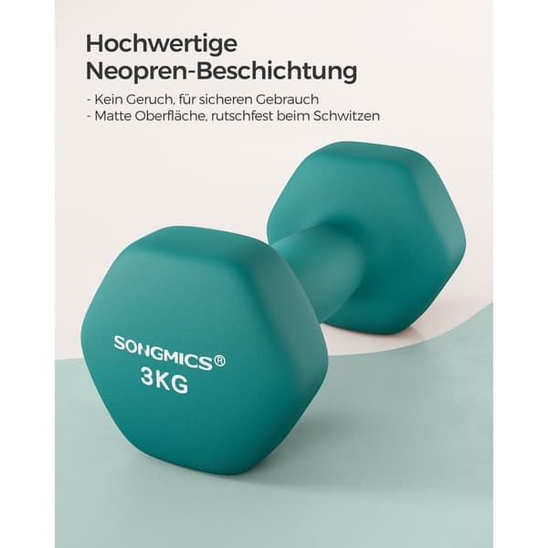 Rootz 2-osaiset käsipainot - Käsipainot - Valurauta - Neopreenipinnoite - Voimaharjoittelu - Kompakti koko - Ergonominen kahva - Tummanvihreä - 20 cm