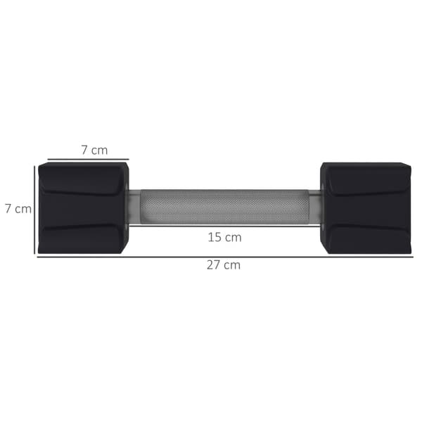 Rootz SPORTNOW käsipainosetti - Vapaat painot - Käsipainot - Ergonominen muotoilu - Lattian suojaus - Vierimätön muoto - 27cm x 7cm x 7cm - Rauta ja m