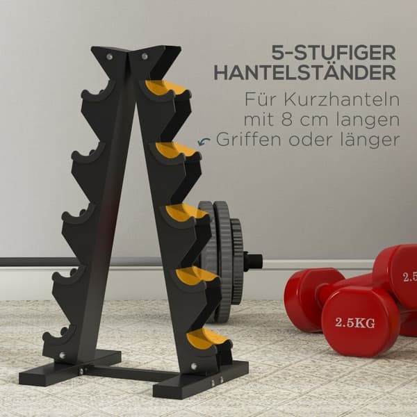 Rootz SPORTNOW Hantelställ - Viktställ - Hantelhållare - Utrymmesbesparande design - Hållbar konstruktion - Skyddsegenskaper - 35cm x 33cm x 66cm - St