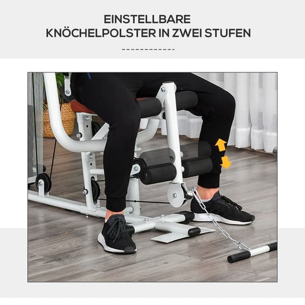 Rootz Gym Strength Station - Hjemmefitnessløsning - Multigymnastik - Holdbar stålramme - Workout for hele kroppen - Komfortabel og sikker - 150 cm x 1