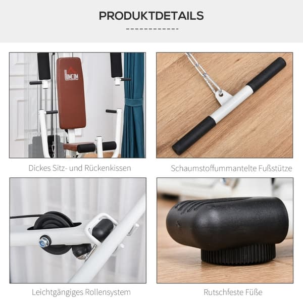Rootz Gym Strength Station - Hjemmefitnessløsning - Multigymnastik - Holdbar stålramme - Workout for hele kroppen - Komfortabel og sikker - 150 cm x 1