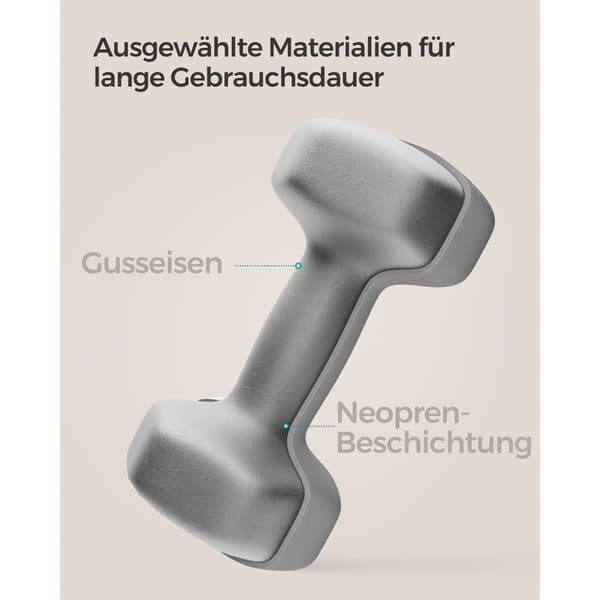 Rootz neopren håndvægte sæt - Grå - Støbejern - 5 kg par - Ergonomisk greb - 21 cm x 10 cm - 11,5 cm x 4,1 cm