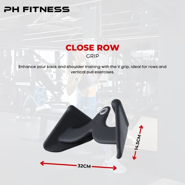 PH Fitness Multi Grip Fästeset – 5 Grepp för Lat & Roddträning i Hemmagym