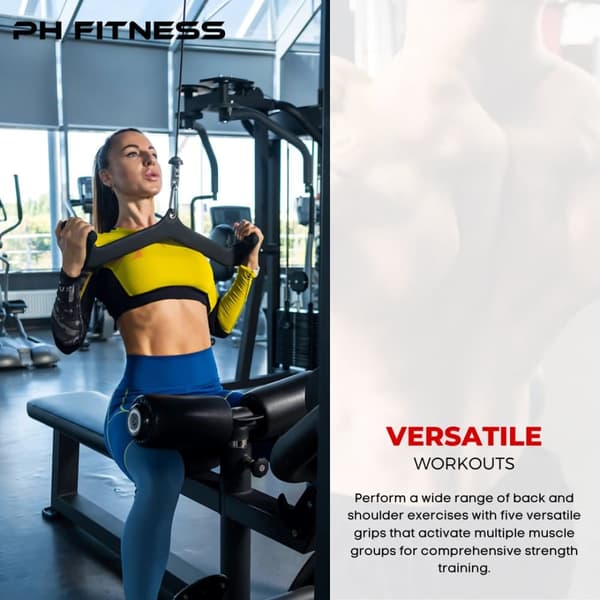 PH Fitness Multi Grip Fästeset – 5 Grepp för Lat & Roddträning i Hemmagym