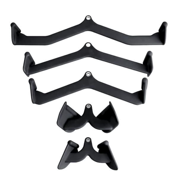 PH Fitness Multi Grip Fästeset - 5 Grepp - Mångsidiga Anti-Slip Handtag för Lat Pulley & Rodd - Fitnessaccessoarer med Skum Non-Slip - Idealisk för He Svart