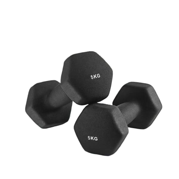 Rootz 2 -kappaleinen käsipainojoukko - käsinpainot - kuntopainot - tilaa säästävä - 2 x 5 kg - ergonominen kahva - kuusikulmainen muoto