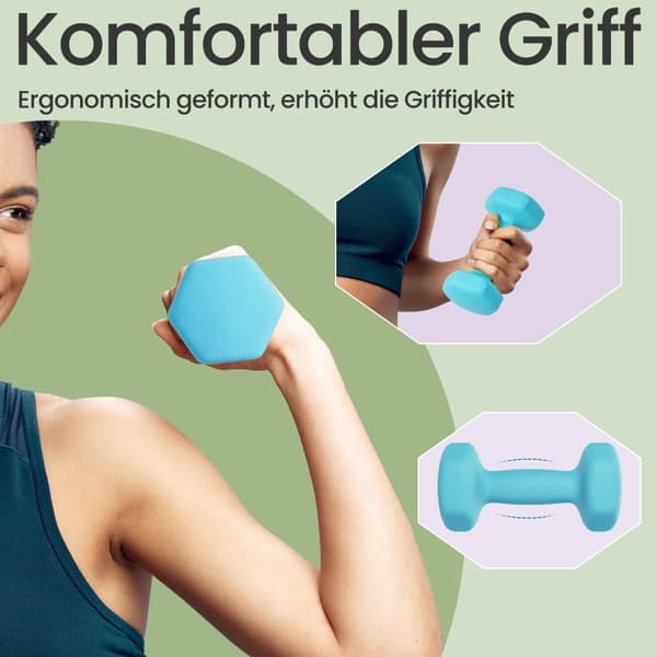 Rootz 2 Set håndvægte - håndvægtssæt - Neoprenbelagte vægte - Styrketræning 16 cm x 8 cm - 2x2 kg
