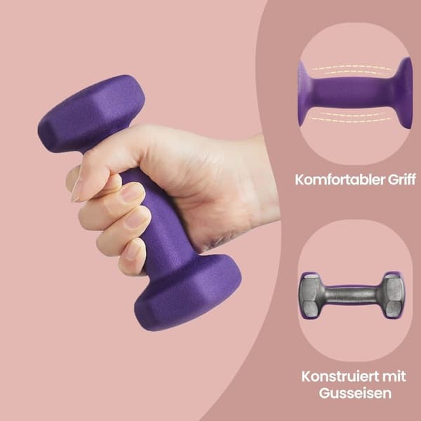 Rootz Dumbbell Set - Gratis vægte - Øvelsesvægte - Neoprenbelægning - 13,5 cm x 6,5 cm - Perfekt til styrketræning og træning i hjemmet