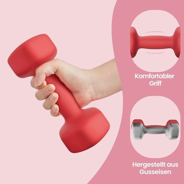 Rootz hanteluppsättning - Viktlyftningstillbehör - Gymutrustning för hemmet - Kompakt & mångsidig - 2 x 3 kg