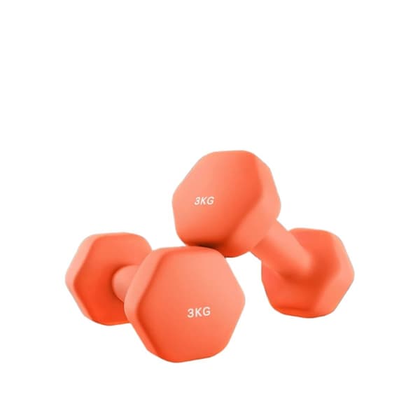 Rootz -håndvægtssæt - Frie vægte - Øvelsesvægte - Holdbar neoprenbelægning - 13,5 cm x 6,5 cm x 9 cm - Orange - 2 x 1 kg
