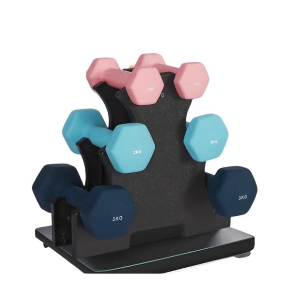 Rootz Dumbbell Set - 3 par - håndvægte - Neoprenbelagt - Styrke muskler - 1 kg/2 kg/3 kg - 13,5x6,5x6cm, 16x8x7,5 cm, 20x9x8,5 cm