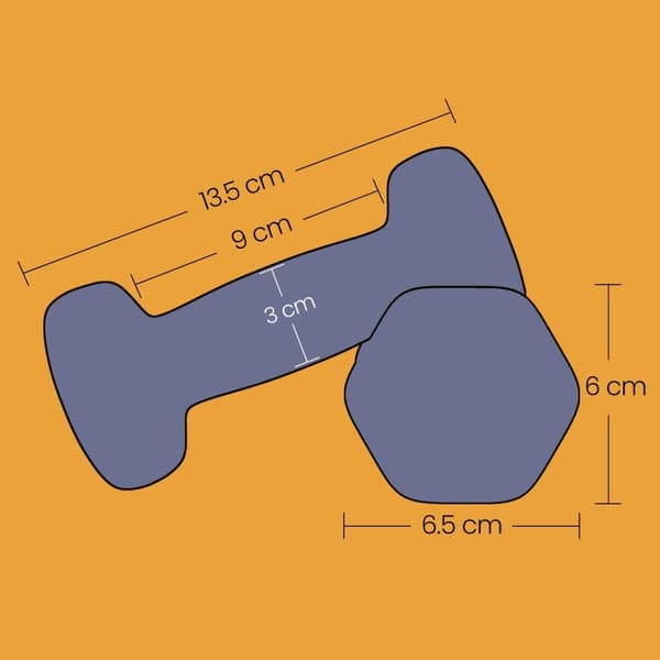 Rootz -håndvægte sæt - Frie vægte - Styrketræningsvægte - Holdbar neoprenbelægning - 21 cm x 10,5 cm