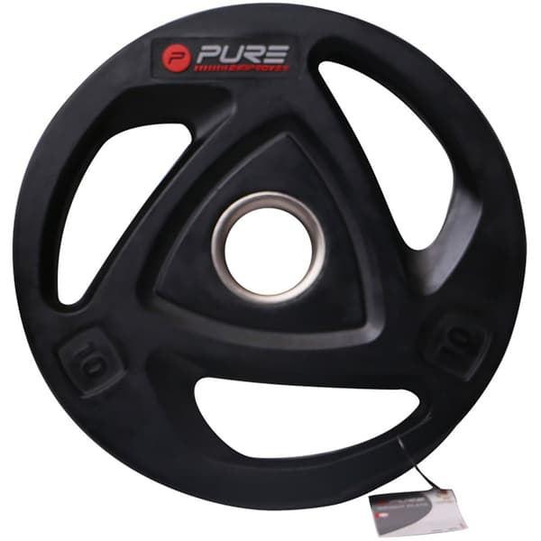 Pure2improve Gummibelagt Vægtplade 10kg Sort 10 kg