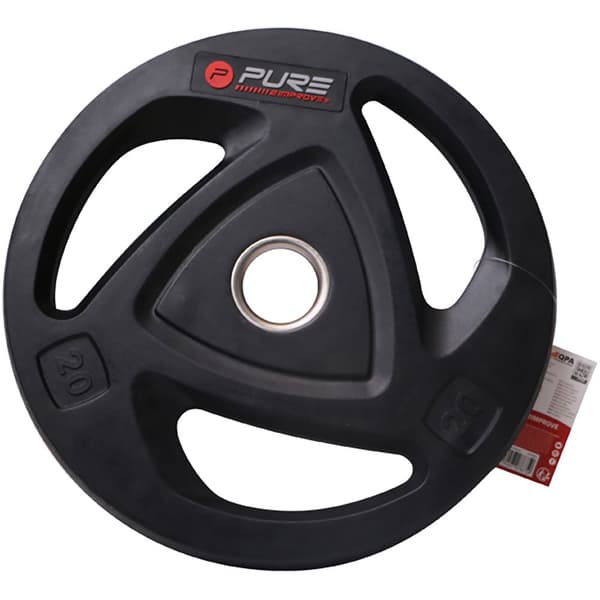 Pure2improve Gummibelagt Vægtplade 20kg Sort 20 kg