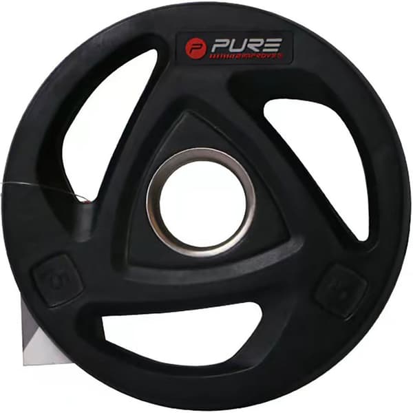Pure2improve Gummibelagt Vægtplade 5kg Sort 5 kg