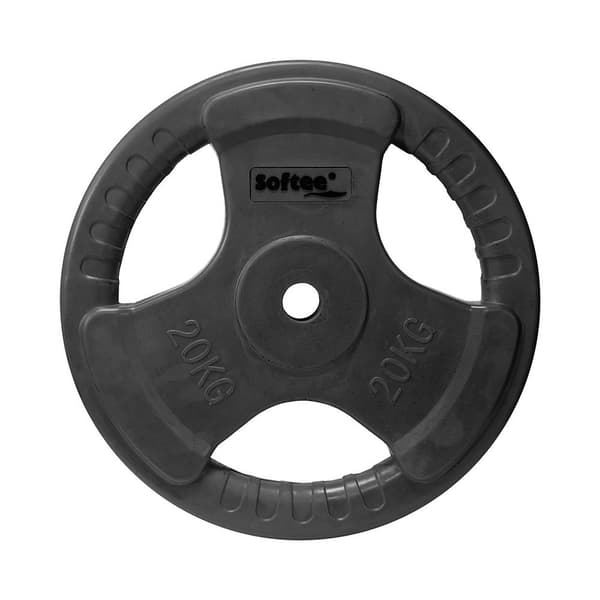 Softee Gummibelagd Viktplatta 20kg Svart 20 kg