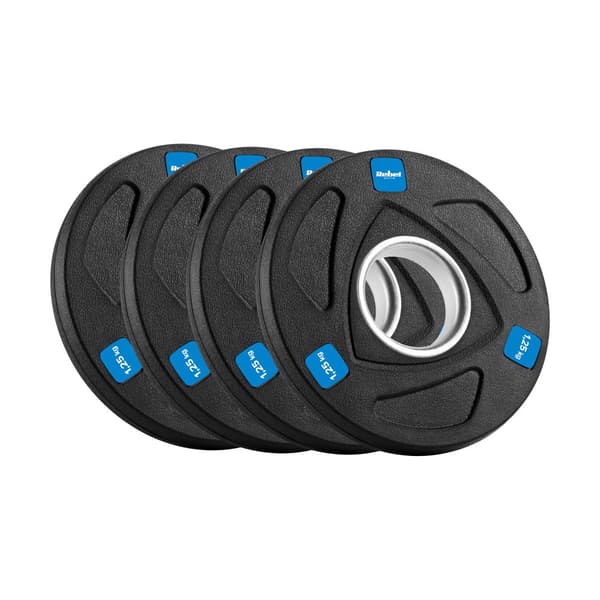 Set med gummerade gjutjärnsvikter 4x1,25kg, olympisk öppning 51mm, REBEL ACTIVE