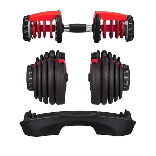Justerbar Hantel, 5-52,5 lbs Viktområde, Halkfritt Handtag,1 st 40 kg