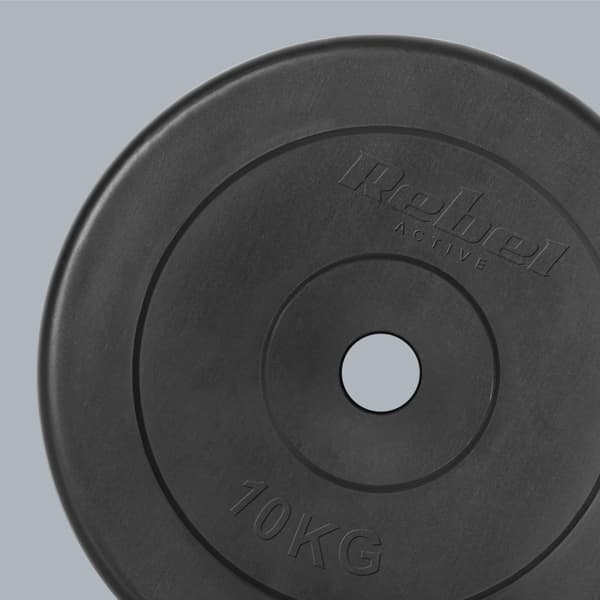 Set med bitumenvikter 2x10kg, hål 31mm, klassisk platta, REBEL ACTIVE