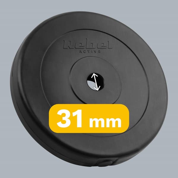Set med bitumenvikter 2x10kg, hål 31mm, klassisk platta, REBEL ACTIVE