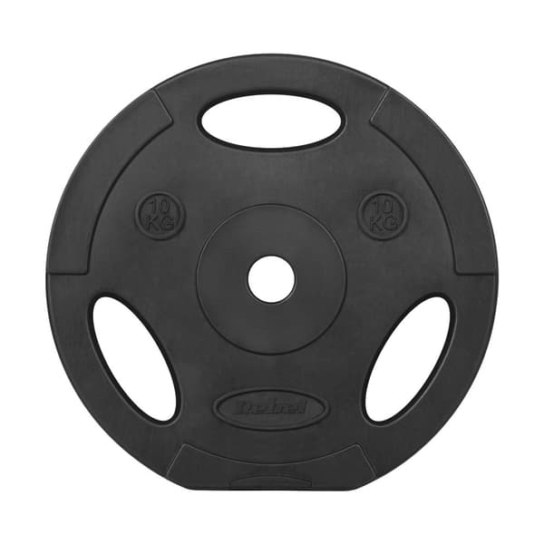 Set med bitumenvikter 2x10kg, hål 31mm, platta med handtag, REBEL ACTIVE