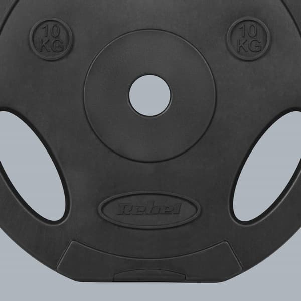 Set med bitumenvikter 2x10kg, hål 31mm, platta med handtag, REBEL ACTIVE