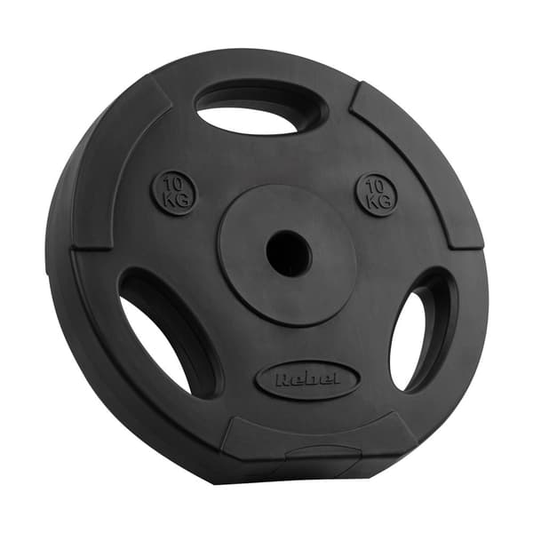Set med bitumenvikter 2x10kg, hål 31mm, platta med handtag, REBEL ACTIVE