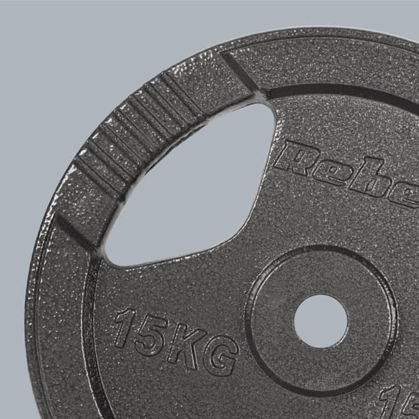 Sarja valurautapainoja 2x15kg, reikä 31mm, levy kahvoilla, REBEL ACTIVE