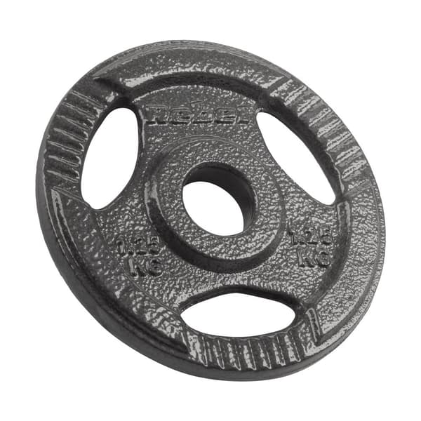 Gjutjärnsviktset 4x1,25kg, 31mm hål, platta med handtag, REBEL ACTIVE
