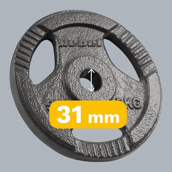 Valurauta painosarja 4x5kg, reikä 31mm, levy kahvoilla, REBEL ACTIVE