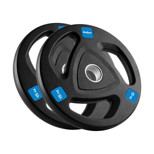 Set med gjutjärnsgummerade vikter 2x15kg, OS-hål 51mm, REBEL ACTIVE