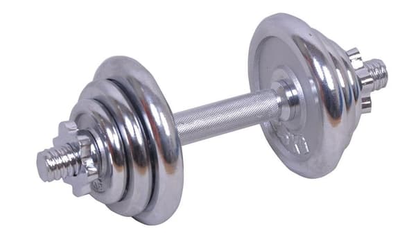 Kromattu käsipaino lautasilla 2 x 2,5 kg 2 x 1,25 kg SPARTAN