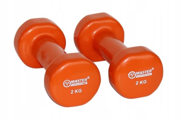 Vinyylipinnoitetut valurautakäsipainot 2 kg x 2