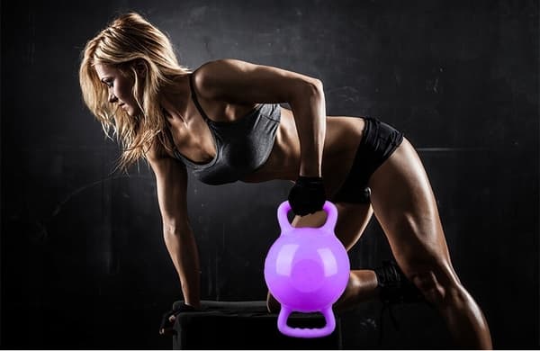 Kettlebell til vand, justerbar 1-5 kg, håndvægt, lilla