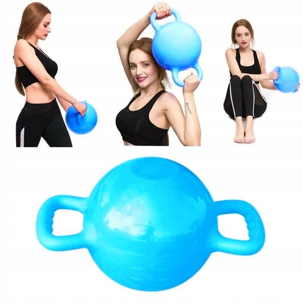 Vattenkettlebell, justerbar 1-5 kg, hantel, blå