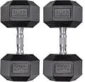 Miniatyrbild 2 av 2: Hexagon Dumbbell Set, Gummibyggnad, Flera Viktalternativ,20 kg x 2 st