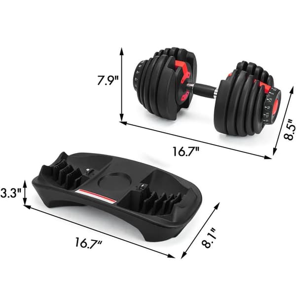 Justerbar Hantelset, 2,5-24KG Viktomfång, Platsbesparande Design,1 stycke KG Märkt