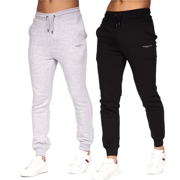 Crosshatch Traymax joggingbyxor för män (2 st.) Black/Grey Marl XXL