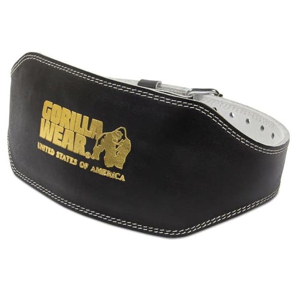 Styrkebälte - Gorilla wear stödbälte - 9910790015 - Lumbal läder Fitness bälte - 6 tum