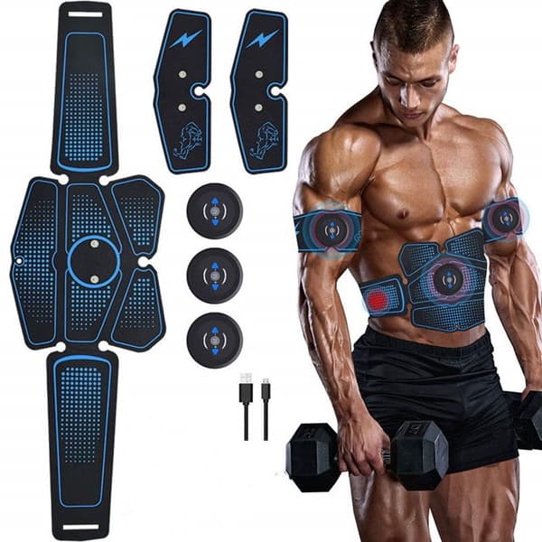 CONFO® bukbälte elektrostimulering muskelenhet armar biceps stimuleringselektroder sport konditionsträning